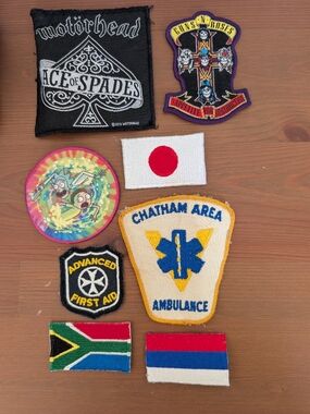 Patches Bands, Cartoon, Flags Ect